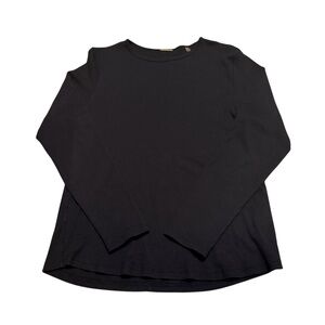 Elie Tahari Black Long Sleeve Crewneck Top